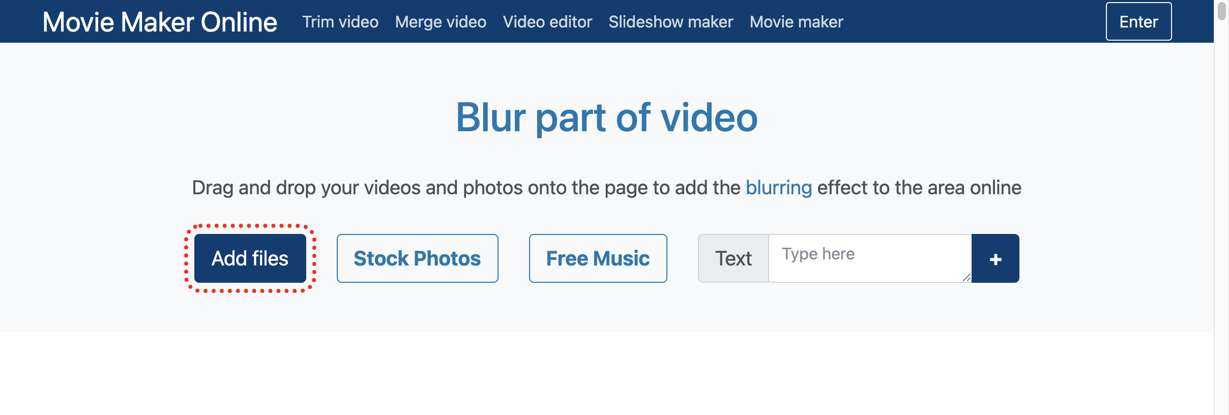 Select video to blur area