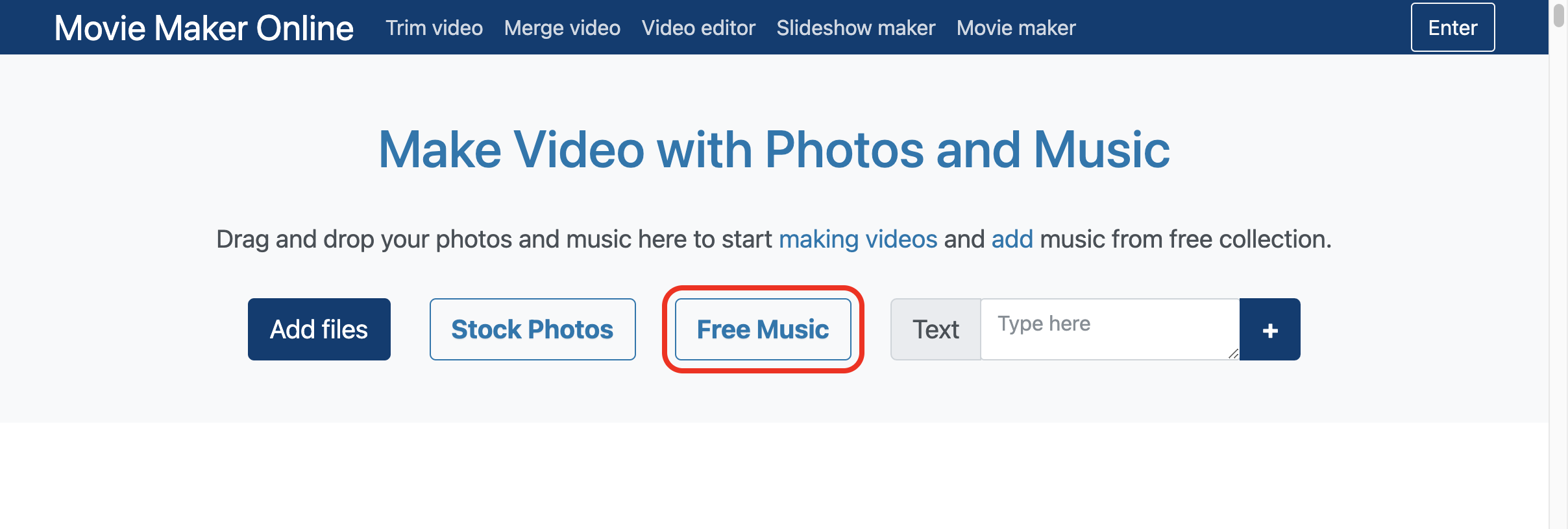 Make video with photos and free music