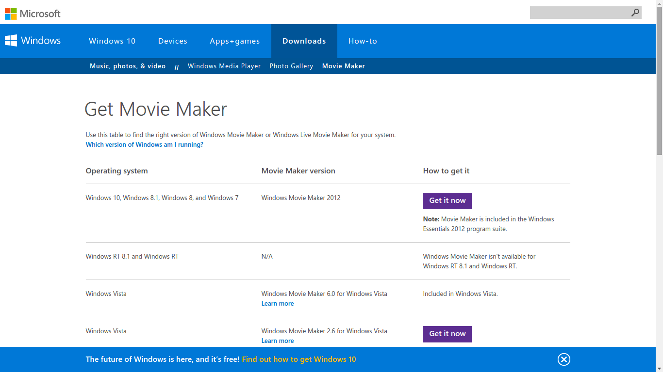 free download windows movie maker for windows 10