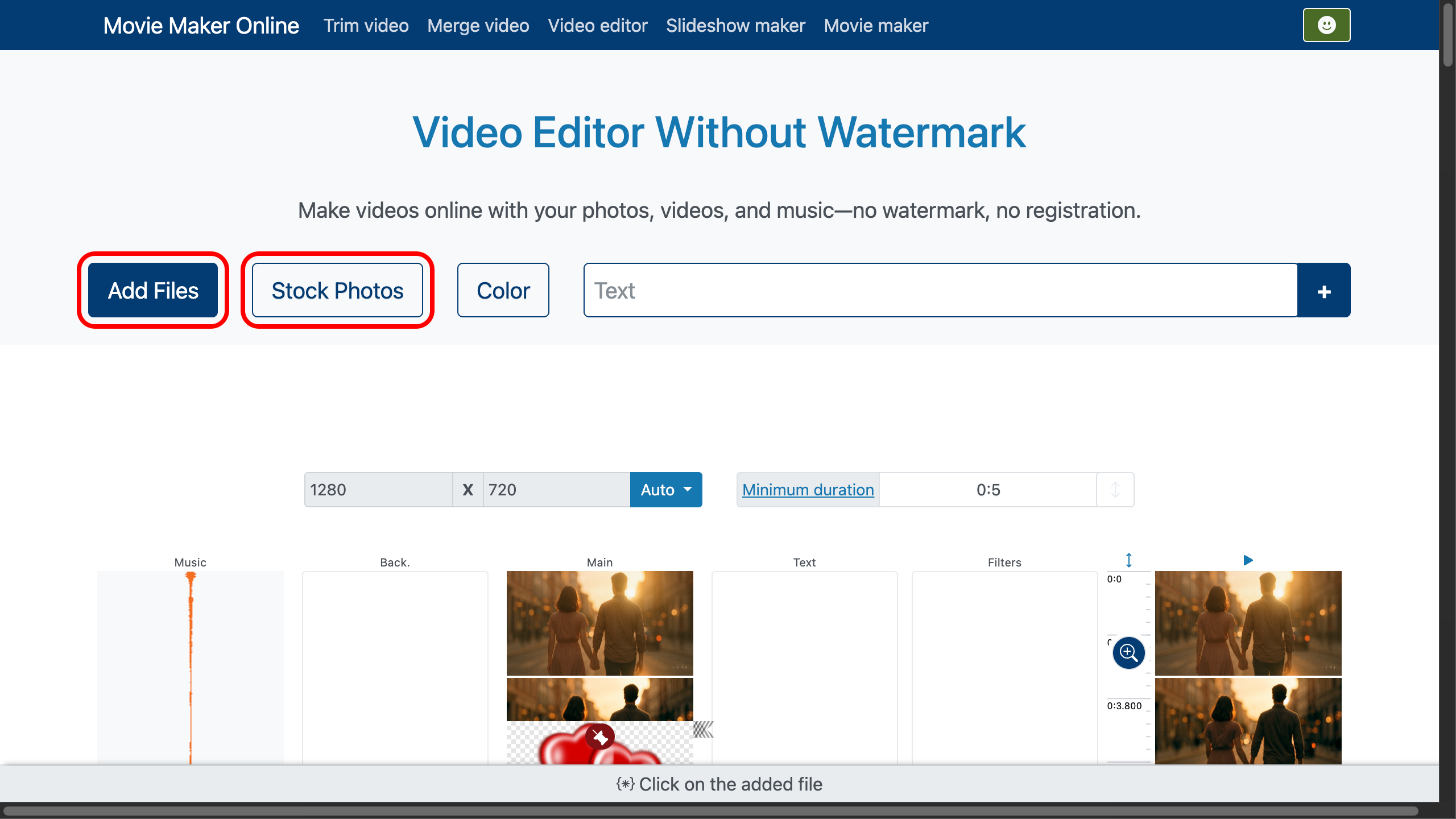 Video Editor Without Watermark — Upload Your Media Files